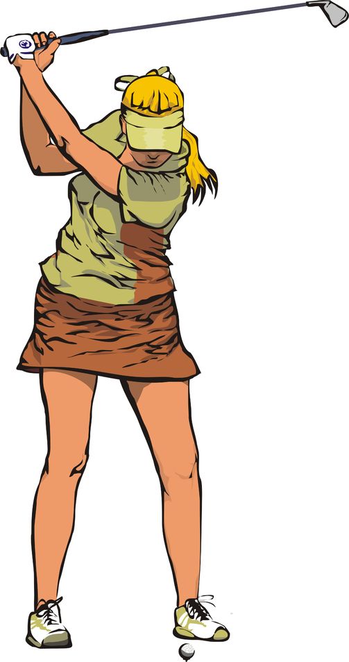ゴルフ肘になりにくいプロゴルファーのイラスト
