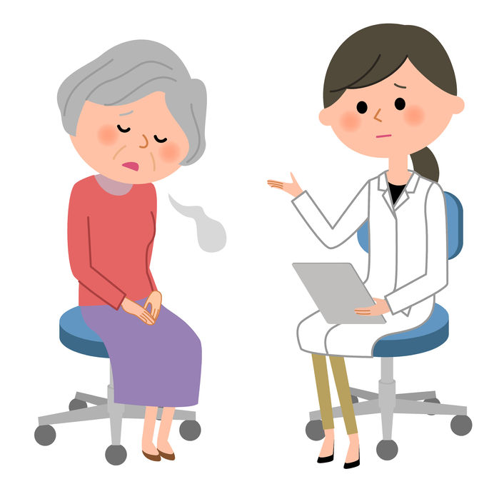 膝の痛みが病院で引かない人のイラスト
